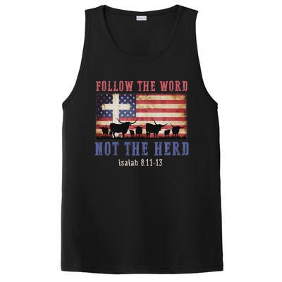 Follow The Word Not The Herd Christian Faith Design PosiCharge Competitor Tank