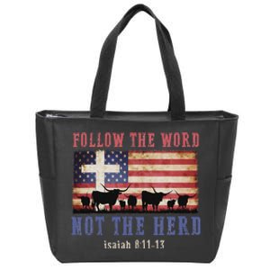 Follow The Word Not The Herd Christian Faith Design Zip Tote Bag