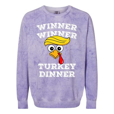 Funny Trump Winner Winner Turkey Dinner Thanksgiving Humor Colorblast Crewneck Sweatshirt