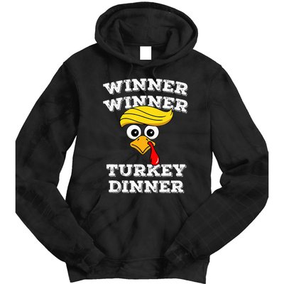 Funny Trump Winner Winner Turkey Dinner Thanksgiving Humor Tie Dye Hoodie