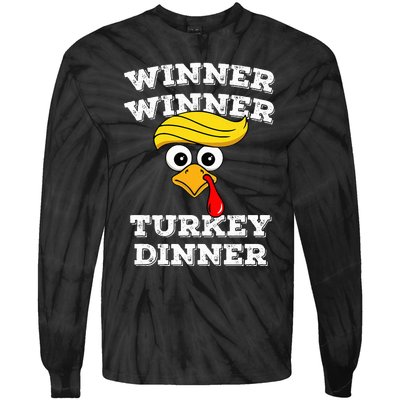 Funny Trump Winner Winner Turkey Dinner Thanksgiving Humor Tie-Dye Long Sleeve Shirt