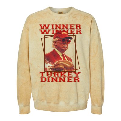 Funny Trump Winner Winner Turkey Dinner Thanksgiving Humor Colorblast Crewneck Sweatshirt