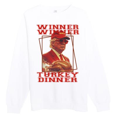 Funny Trump Winner Winner Turkey Dinner Thanksgiving Humor Premium Crewneck Sweatshirt