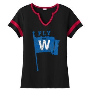 Fly The W Chicago Baseball Winning Flag Ladies Halftime Notch Neck Tee