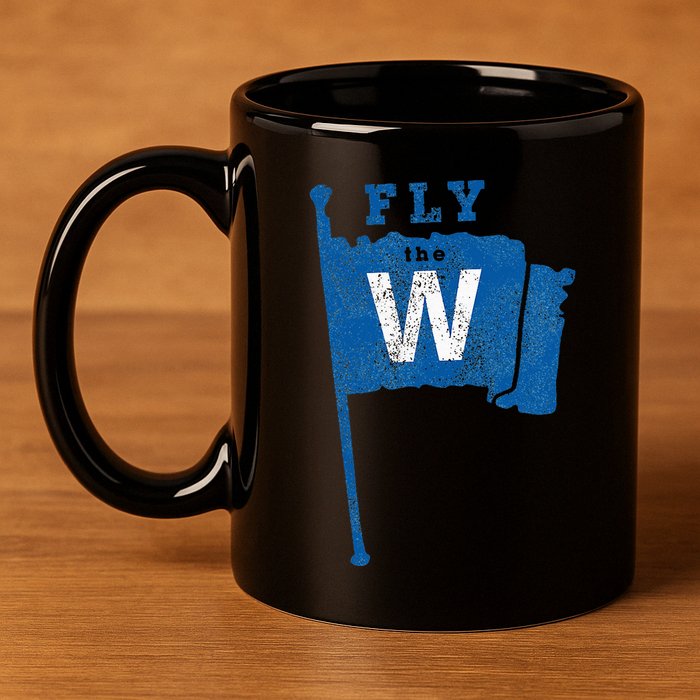 Fly The W Chicago Baseball Winning Flag 11oz C Handle Ceramic Mug