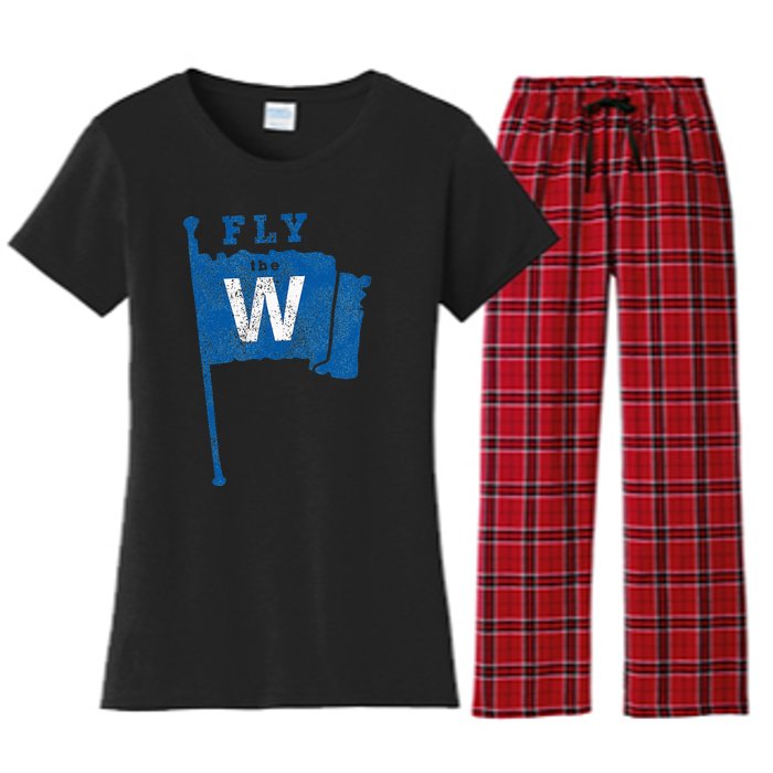 Fly The W Chicago Baseball Winning Flag Women's Flannel Pajama Set