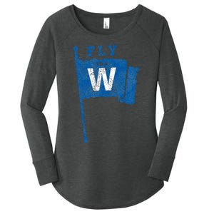 Fly The W Chicago Baseball Winning Flag Women's Perfect Tri Tunic Long Sleeve Shirt