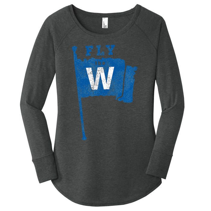 Fly The W Chicago Baseball Winning Flag Women's Perfect Tri Tunic Long Sleeve Shirt