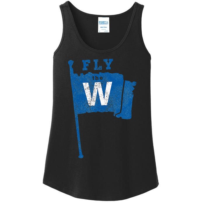 Fly The W Chicago Baseball Winning Flag Ladies Essential Tank