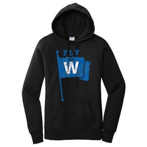 Fly The W Chicago Baseball Winning Flag Women's Pullover Hoodie