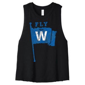 Fly The W Chicago Baseball Winning Flag Women's Racerback Cropped Tank