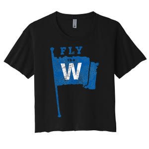 Fly The W Chicago Baseball Winning Flag Women's Crop Top Tee