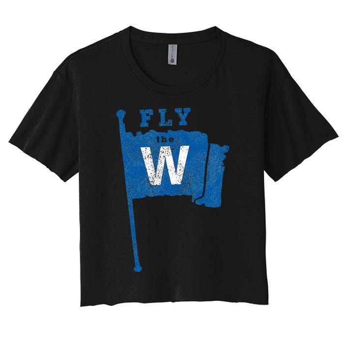 Fly The W Chicago Baseball Winning Flag Women's Crop Top Tee