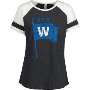 Fly The W Chicago Baseball Winning Flag Enza Ladies Jersey Colorblock Tee