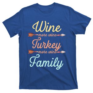 Funny Thanksgiving Wtf Wine Turkey Family More Wine Great Gift T-Shirt