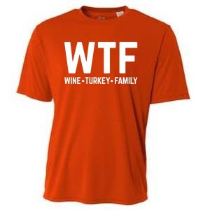 Funny Thanksgiving Wtf Wine Turkey Family Gift Cooling Performance Crew T-Shirt