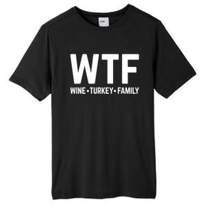 Funny Thanksgiving Wtf Wine Turkey Family Gift Tall Fusion ChromaSoft Performance T-Shirt