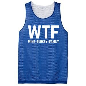 Funny Thanksgiving Wtf Wine Turkey Family Gift Mesh Reversible Basketball Jersey Tank