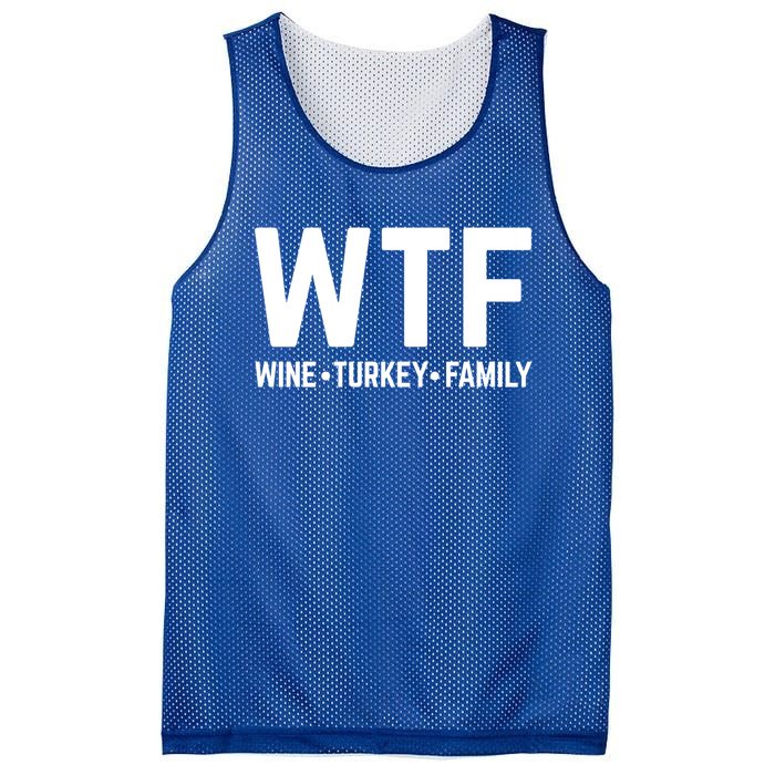 Funny Thanksgiving Wtf Wine Turkey Family Gift Mesh Reversible Basketball Jersey Tank