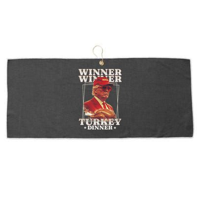 Funny Trump Winner Winner Turkey Dinner Thanksgiving Large Microfiber Waffle Golf Towel