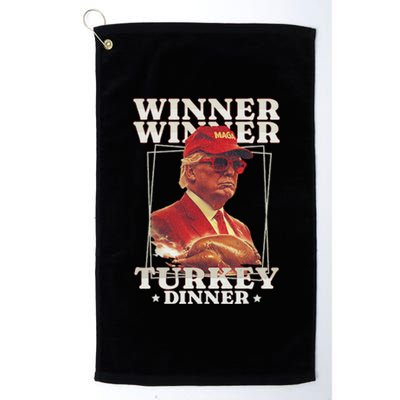 Funny Trump Winner Winner Turkey Dinner Thanksgiving Platinum Collection Golf Towel