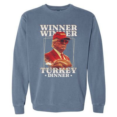 Funny Trump Winner Winner Turkey Dinner Thanksgiving Garment-Dyed Sweatshirt