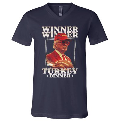 Funny Trump Winner Winner Turkey Dinner Thanksgiving V-Neck T-Shirt