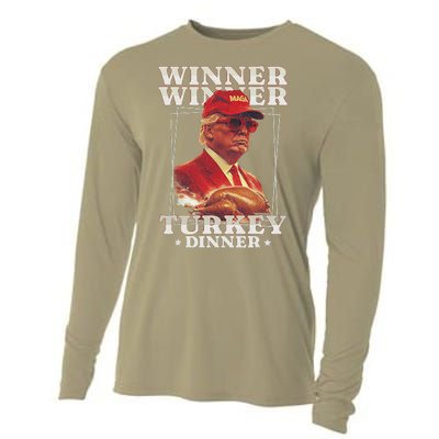 Funny Trump Winner Winner Turkey Dinner Thanksgiving Cooling Performance Long Sleeve Crew