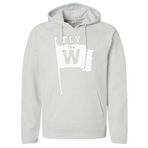 Fly The W Chicago Baseball Winning Flag Performance Fleece Hoodie