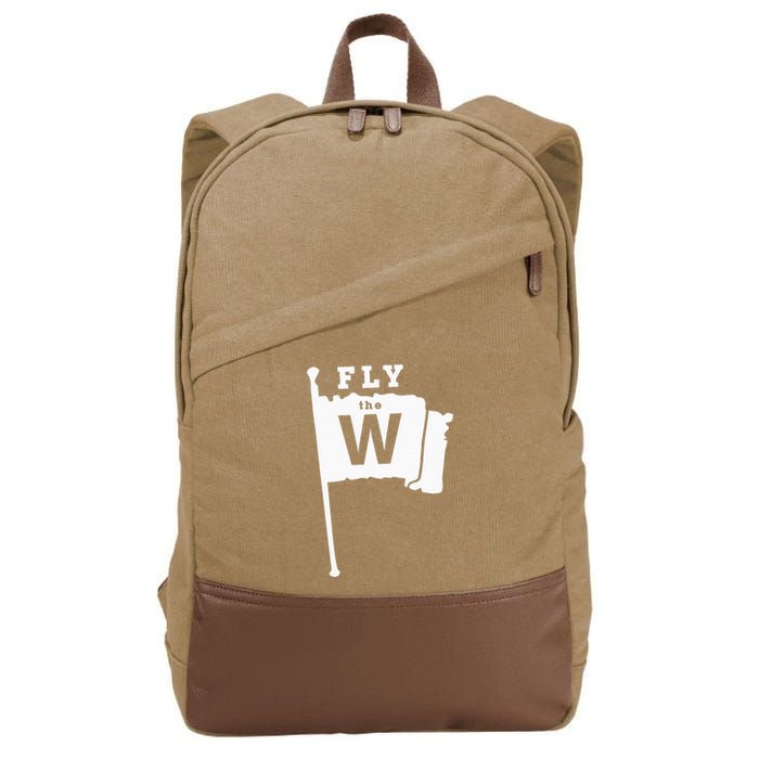 Fly The W Chicago Baseball Winning Flag Cotton Canvas Backpack