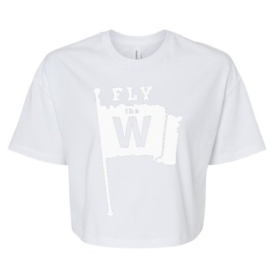 Fly The W Chicago Baseball Winning Flag Bella+Canvas Jersey Crop Tee