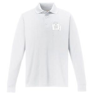 Fly The W Chicago Baseball Winning Flag Performance Long Sleeve Polo