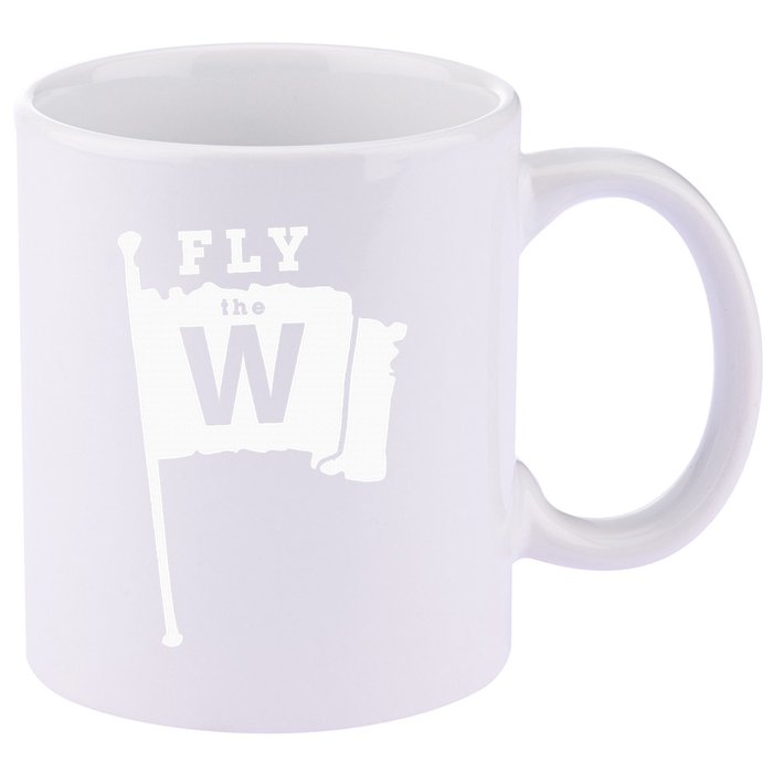 Fly The W Chicago Baseball Winning Flag 11oz C Handle Ceramic Mug