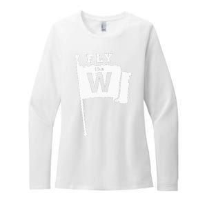 Fly The W Chicago Baseball Winning Flag Womens CVC Long Sleeve Shirt