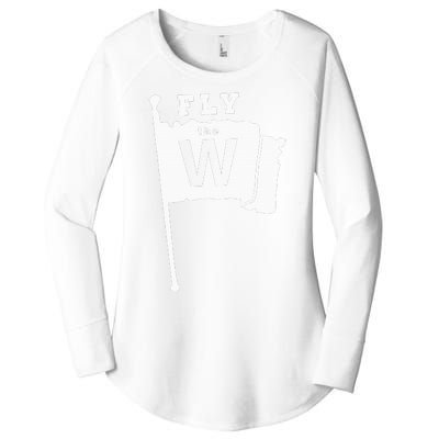 Fly The W Chicago Baseball Winning Flag Women's Perfect Tri Tunic Long Sleeve Shirt