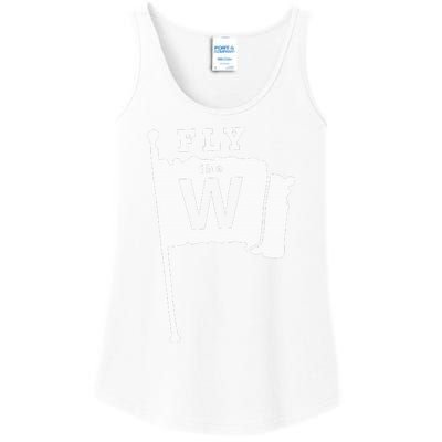 Fly The W Chicago Baseball Winning Flag Ladies Essential Tank