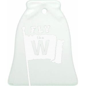 Fly The W Chicago Baseball Winning Flag Ceramic Bell Ornament