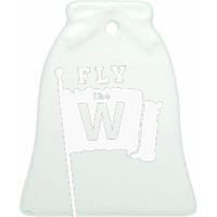 Fly The W Chicago Baseball Winning Flag Ceramic Bell Ornament