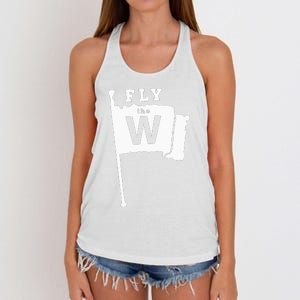 Fly The W Chicago Baseball Winning Flag Women's Knotted Racerback Tank