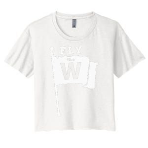 Fly The W Chicago Baseball Winning Flag Women's Crop Top Tee