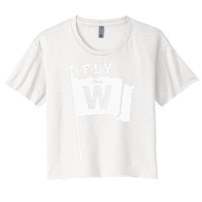 Fly The W Chicago Baseball Winning Flag Women's Crop Top Tee