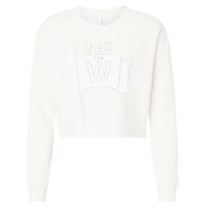 Fly The W Chicago Baseball Winning Flag Cropped Pullover Crew