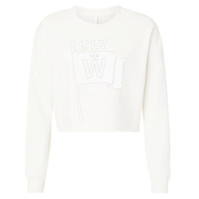 Fly The W Chicago Baseball Winning Flag Cropped Pullover Crew