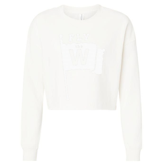 Fly The W Chicago Baseball Winning Flag Cropped Pullover Crew