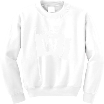 Fly The W Chicago Baseball Winning Flag Kids Sweatshirt