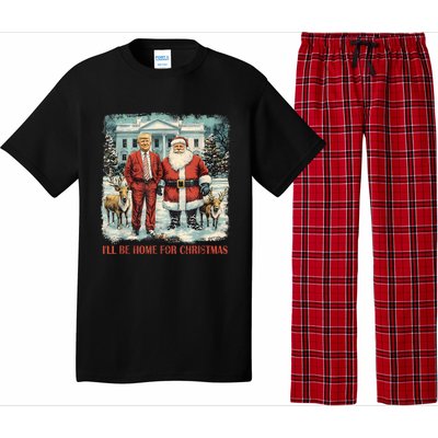 Funny Trump Xmas Santa ILl Be Home For Christmas Costume Pajama Set