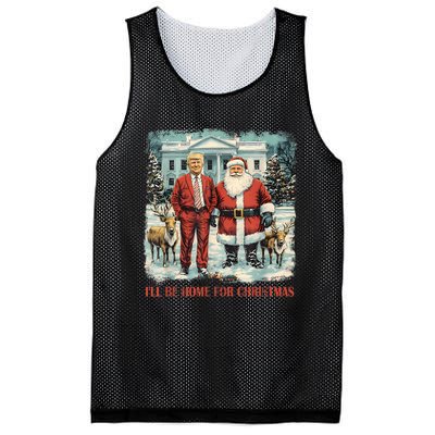 Funny Trump Xmas Santa ILl Be Home For Christmas Costume Mesh Reversible Basketball Jersey Tank