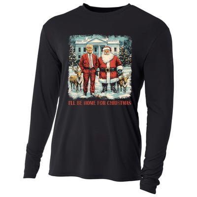 Funny Trump Xmas Santa ILl Be Home For Christmas Costume Cooling Performance Long Sleeve Crew