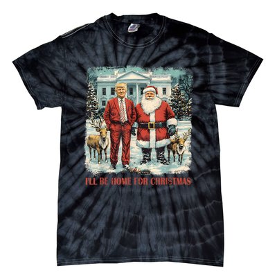 Funny Trump Xmas Santa ILl Be Home For Christmas Costume Tie-Dye T-Shirt