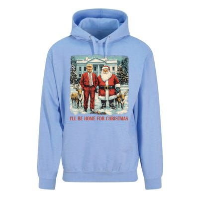 Funny Trump Xmas Santa ILl Be Home For Christmas Costume Unisex Surf Hoodie